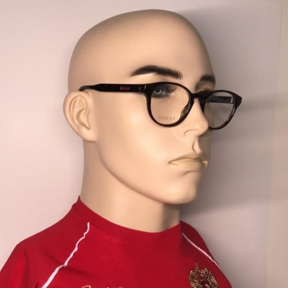 New Authentic Gucci GG0827O 002 Havana Round Eyeglasses